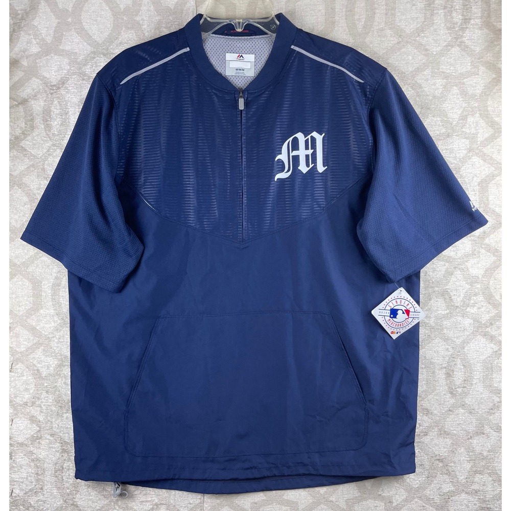Majestic Mens Medium Navy Blue NWT Mitchell Cool Base Cage Jacket